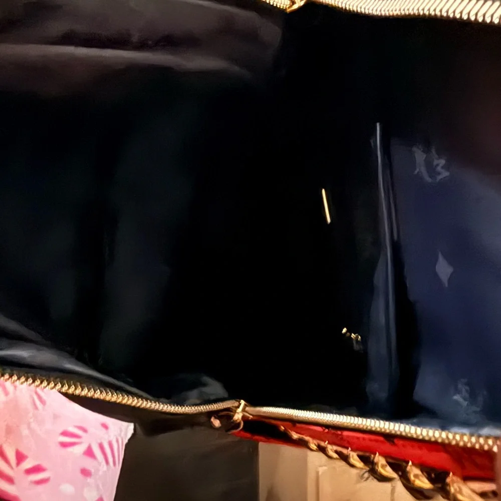 MCM Red and Black Studded Backpack - Picture 7 of 12